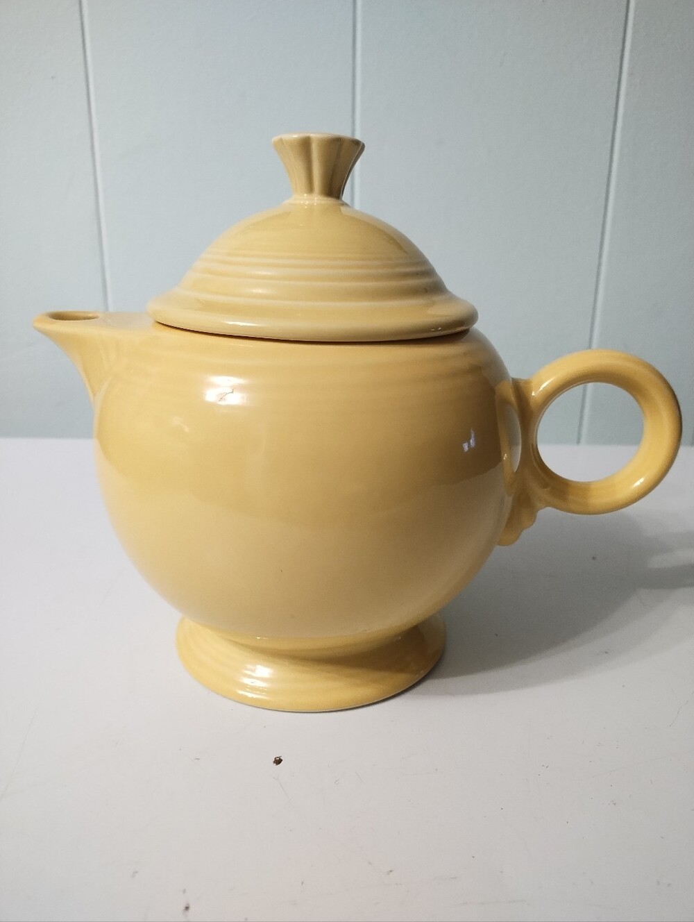 Vintage Fiesta Yellow Ceramic Teapot - 5 Cup